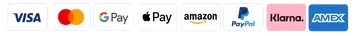 Visa, Mastercard, Google Pay, Apple Pay, Amazon Pay, PayPal, Klarna, Amex